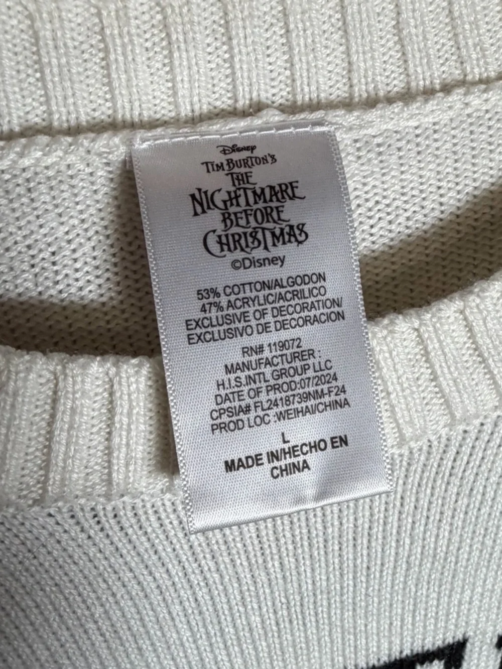 Nightmare Before Christmas Zero Ghost Dog Sweater Christmas Town Sz Girls‎ large
